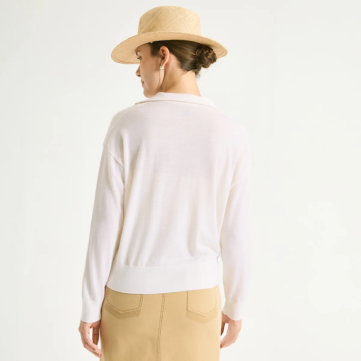 BY3611437 Designer 100 Wool Women's Luxury Knitted Pullover Half Zip Polo Neck Slimming High Elastic Soft Sweater