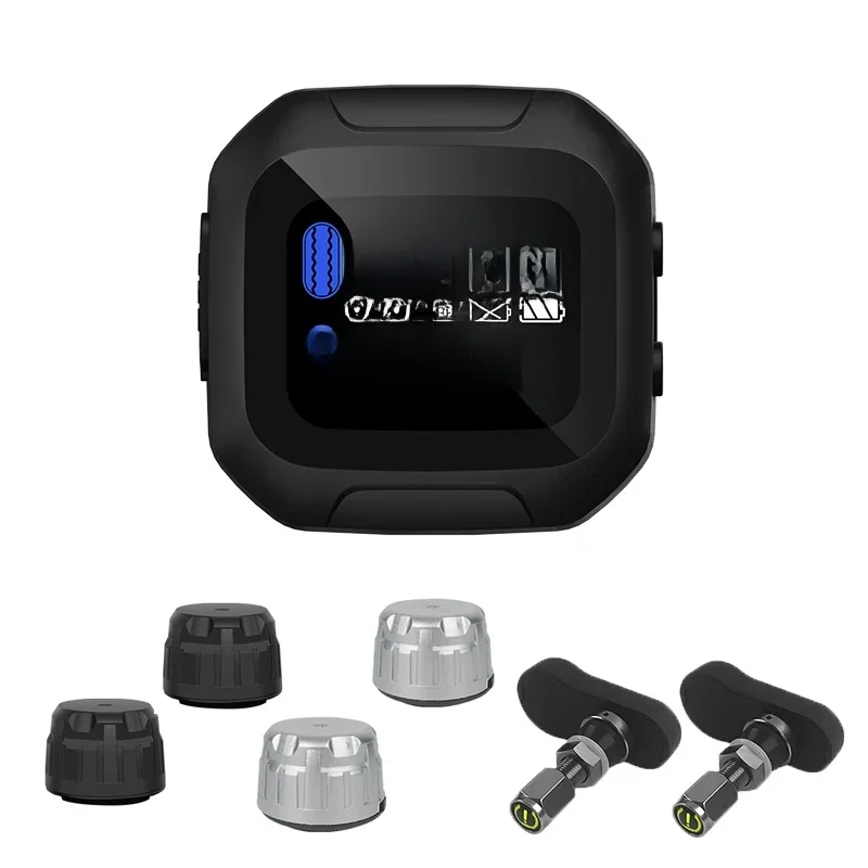 Système de surveillance TPMS de la pression des pneus de moto sans fil, écran LCD avec capteurs TH/WI internes ou externes