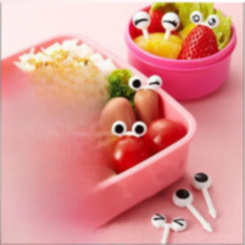 Mini modules Wers Cartoon Eyes Box, Kawaii Lunch, Bento Box, Food, Fruit Picks, Fork Sticks, boardet, Sandwich Toppers, Decor Fork, Cute, 10Pcs per Set