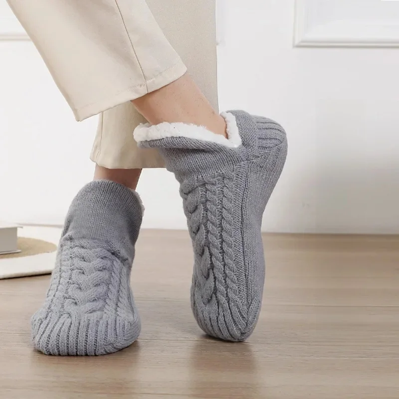 Termiczne skarpety męskie Winter Warm Short Cotton Thickened Home Sleeping Soft Non Slip Grip Fuzzy Floor Sock Fluffy Male — zdjęcie 2
