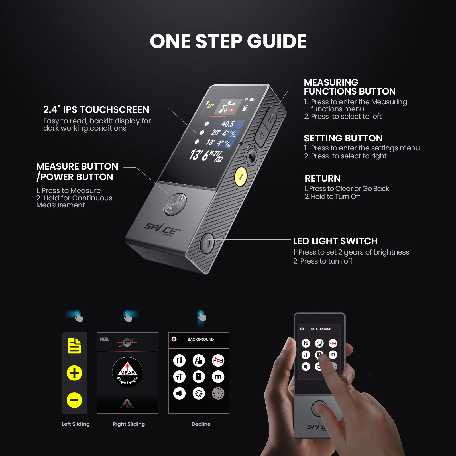 MiLESEEY D9 Pro Laser Distance Measure,World’s 1st laser measure with visual aligning, 100M Bluetooth Laser Measure Tape