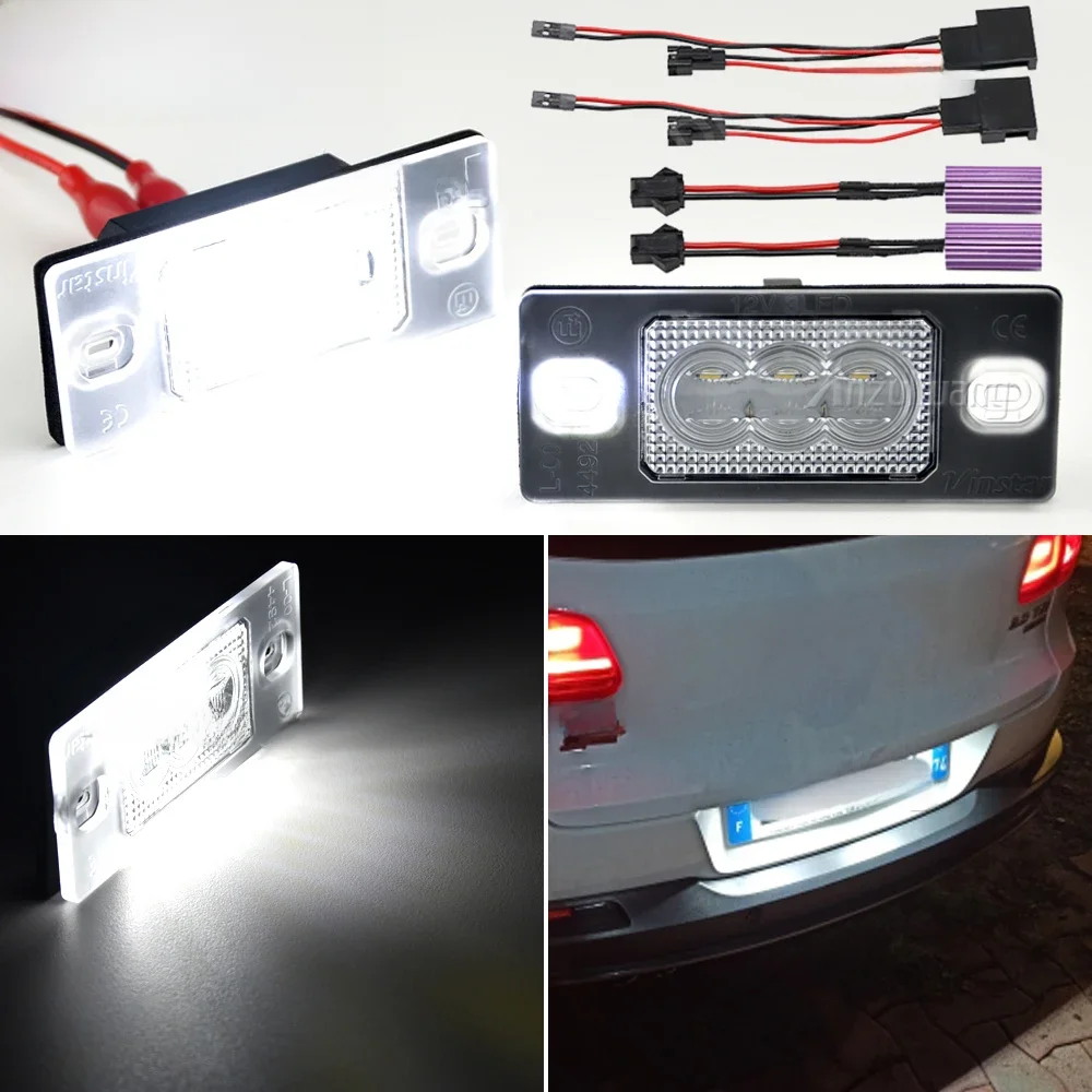 Lampa podświetlająca LED CANBUS numer tablicy rejestracyjnej dla VW Volkswagen Touareg (z oszczędzającym miejsce koło zapasowe) Tiguan VW Golf 5 5D Touring 12V — zdjęcie 2