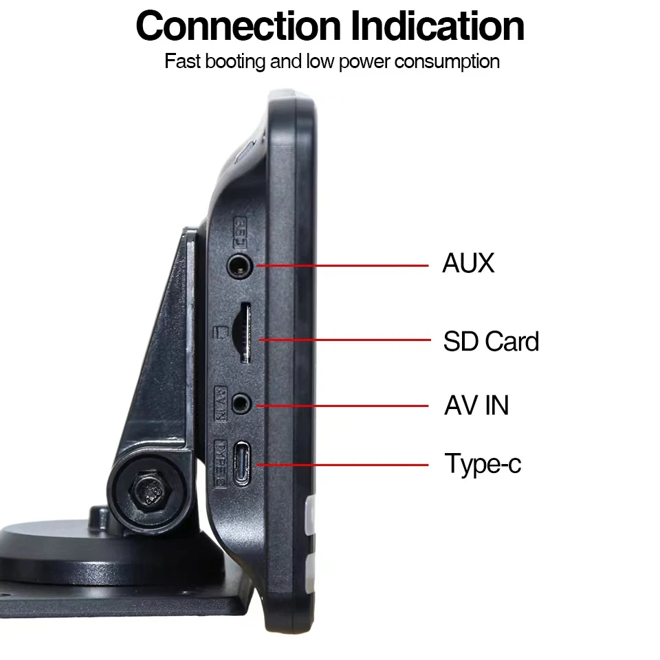 Central Multimidia Portatil 7 polegadas com suporte a Carplay / Android Auto sem fio, entrada SD CARD e AUX - NAVPRO