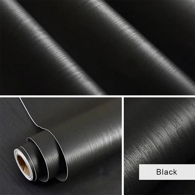 

Водонепроницаемые самоклеящиеся обои из ПВХ с черно-белым рисунком под дерево, подходят для шкафов, кухонной мебели и декора стен.