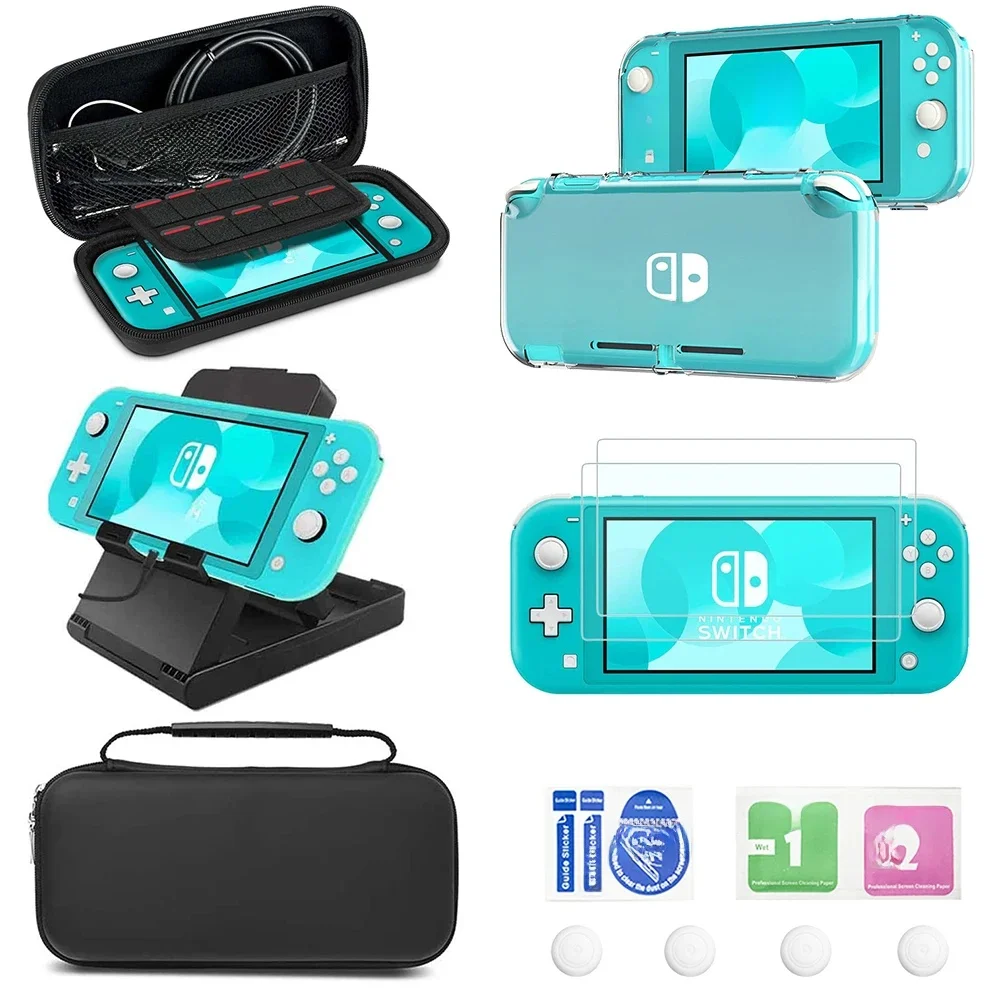 Zestaw akcesoriów do Nintendo Switch Lite z futerałem, ochronnym etui z TPU, osłoną ekranu ze szkła hartowanego i nie tylko — zdjęcie 2