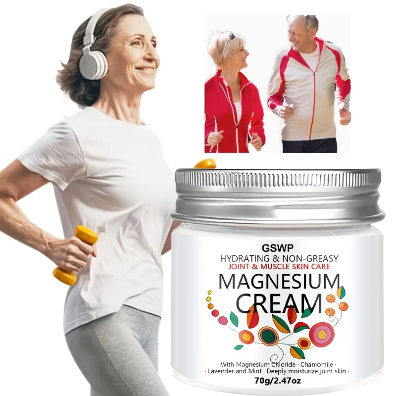 GSWP Magnesium Joint Skin Care Cream, Infused with Lavender and Chamomile, Provides Deep Moisturisation for Joint Skin. 70g/140g