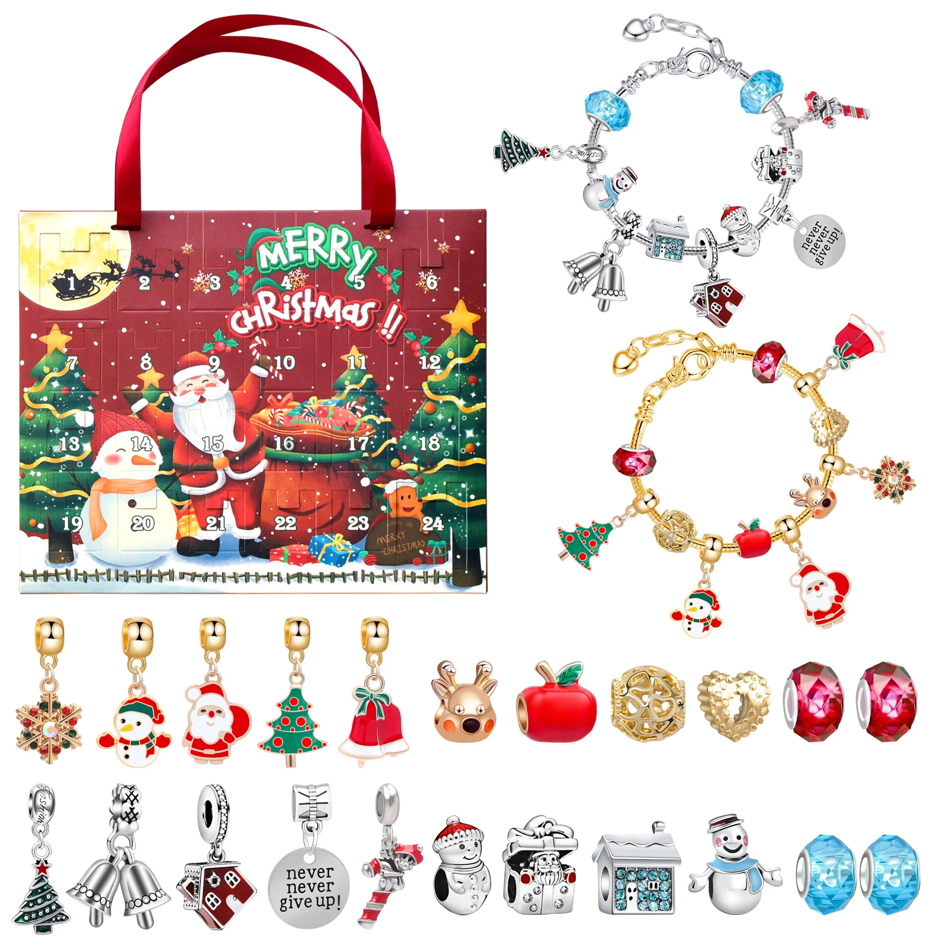 Exquisite Gift Bag Christmas DIY Handmade Bracelet 2024 New Personalized Girls Bracelet Jewelry Christmas Gift for Children