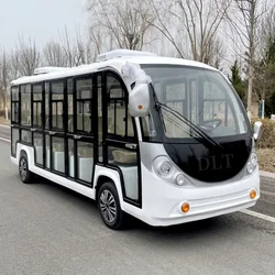 14 Seater High Quality Electric Open Enclosed Shuttle Bus Tourism Airport Lead Acid Battery Sightseeing Bus Classic Minibus CE