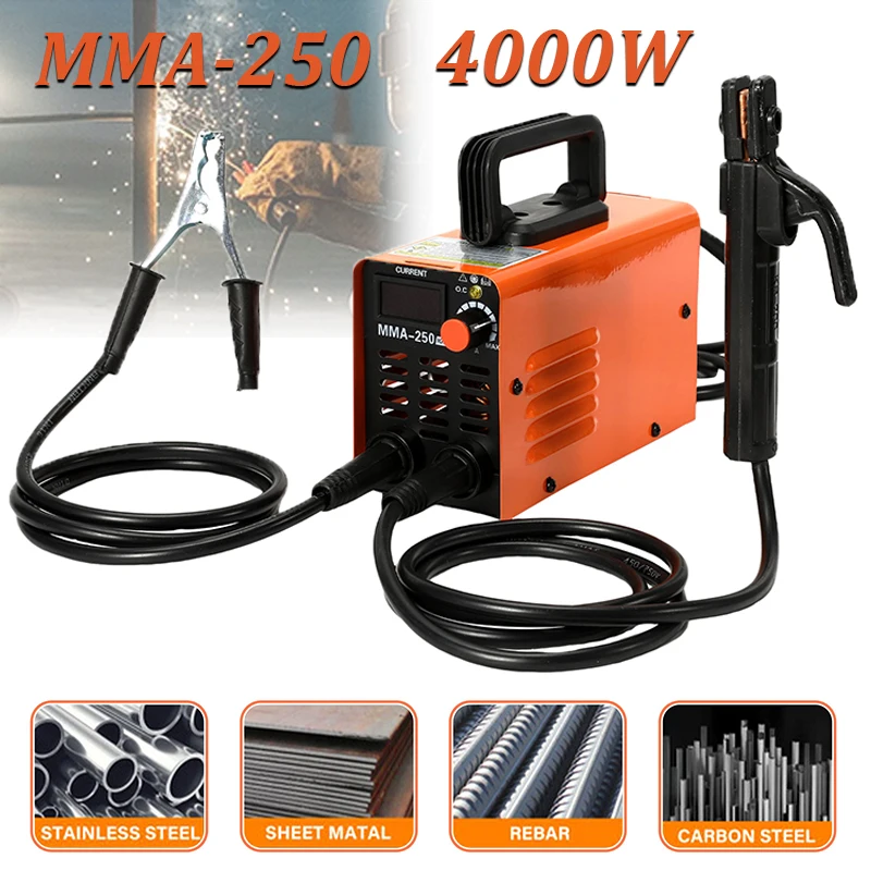 MMA-250 Portable Welding Machine Inverter Arc 4000W 220V Electric Welder present Adjustable Compact Welding Machine