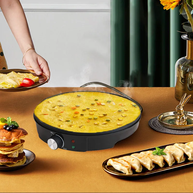 صانع الفطائر 220 فولت، صانع كريب كهربائي 1000 واط، صانع قشرة DIY، صانع البيتزا السوداء