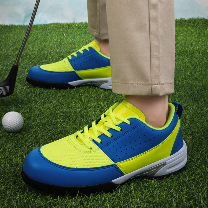 Waterproof Men Women Leather Golf Shoes Non-slip Spikeless Golf Sneakers Light Golf Training Sneakers Golf Athletic Shoe Size 46