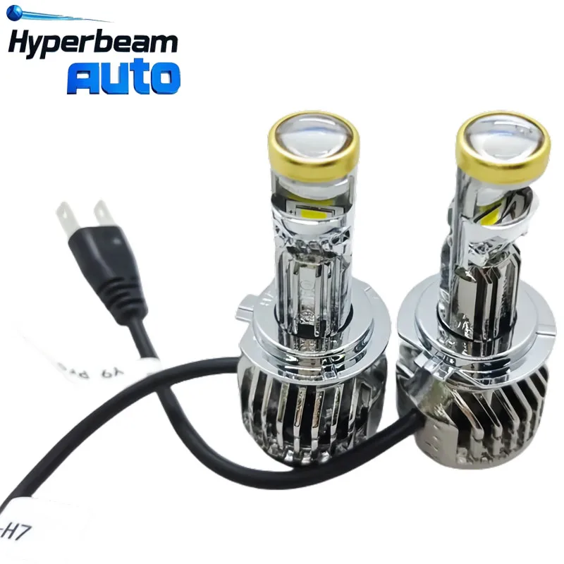 Y9 Prp-H7 H11 السيارات العلوي العارض عدسة صغيرة ثنائية 60 واط 9005 9006 جهاز عرض LED صغير لمبة سيارة صمام ثنائي باعث للضوء المصابيح الأمامية DRL #6