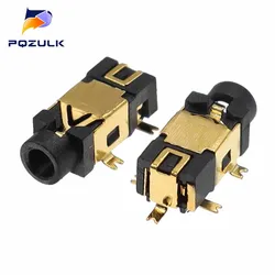 10st PJ-209 5pin Stereo Jack 2.5Mm Gouden Vrouwelijke Hoofdtelefoon Aansluiting Pj209 Audio Connector Smd Smt