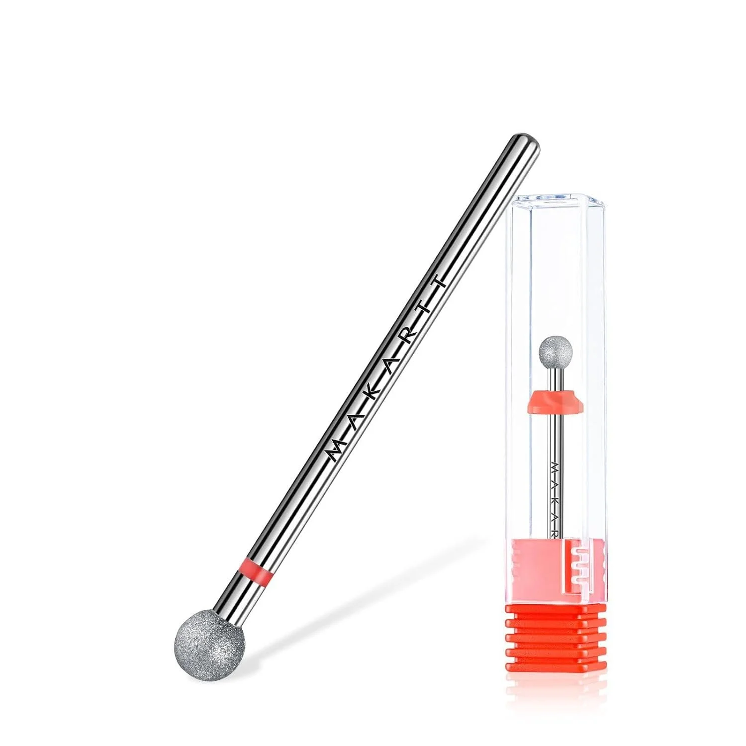 Makartt Ball Shape Carbide Nail Drill Bit 3/32" Fine - Cuticle Safety Bit for Dead Skin & Nail Prep, Forward & Reverse