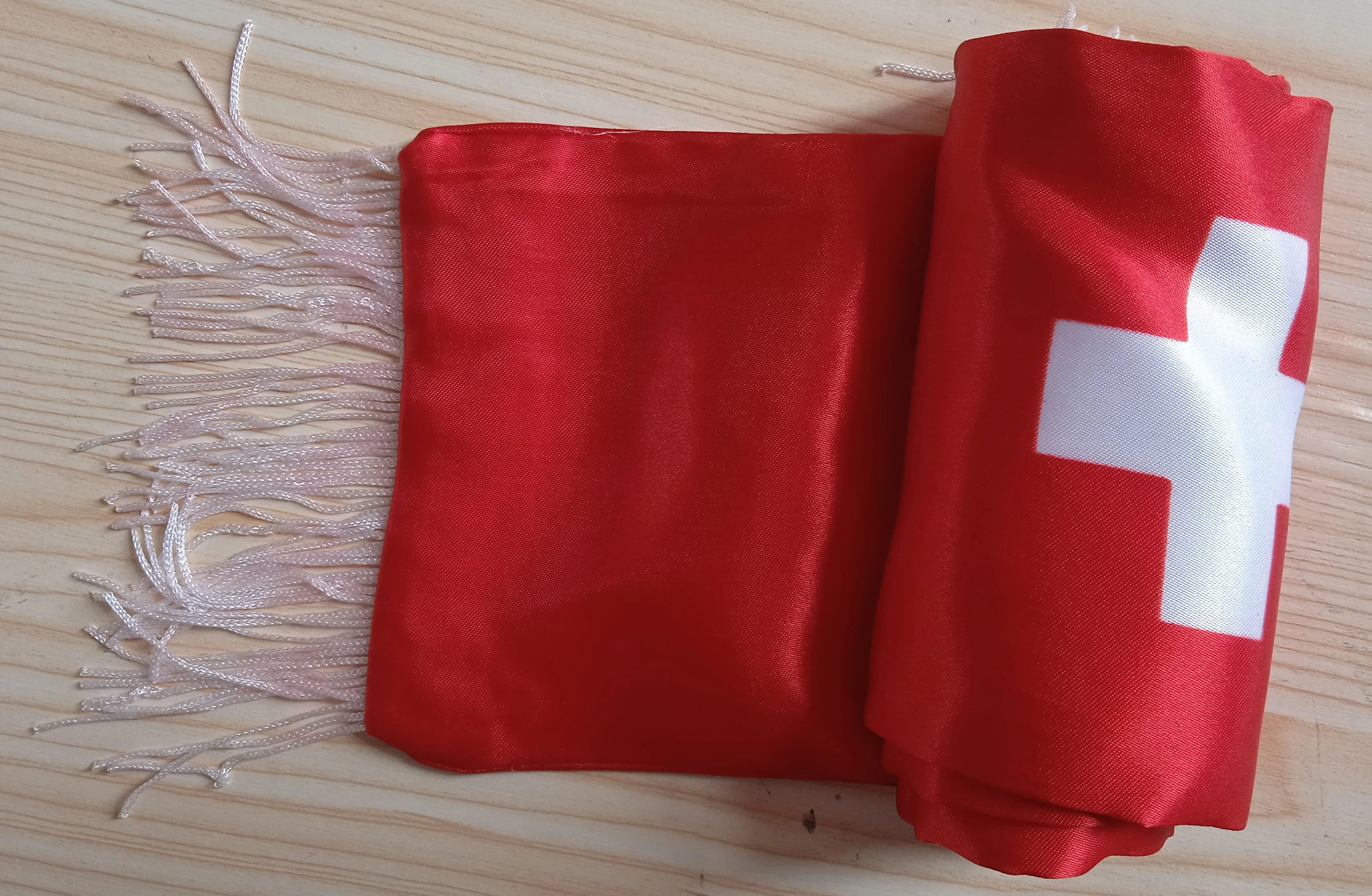 Country Double Side Printing Satin Football Soccer Fans National flag Switzerland Scarf