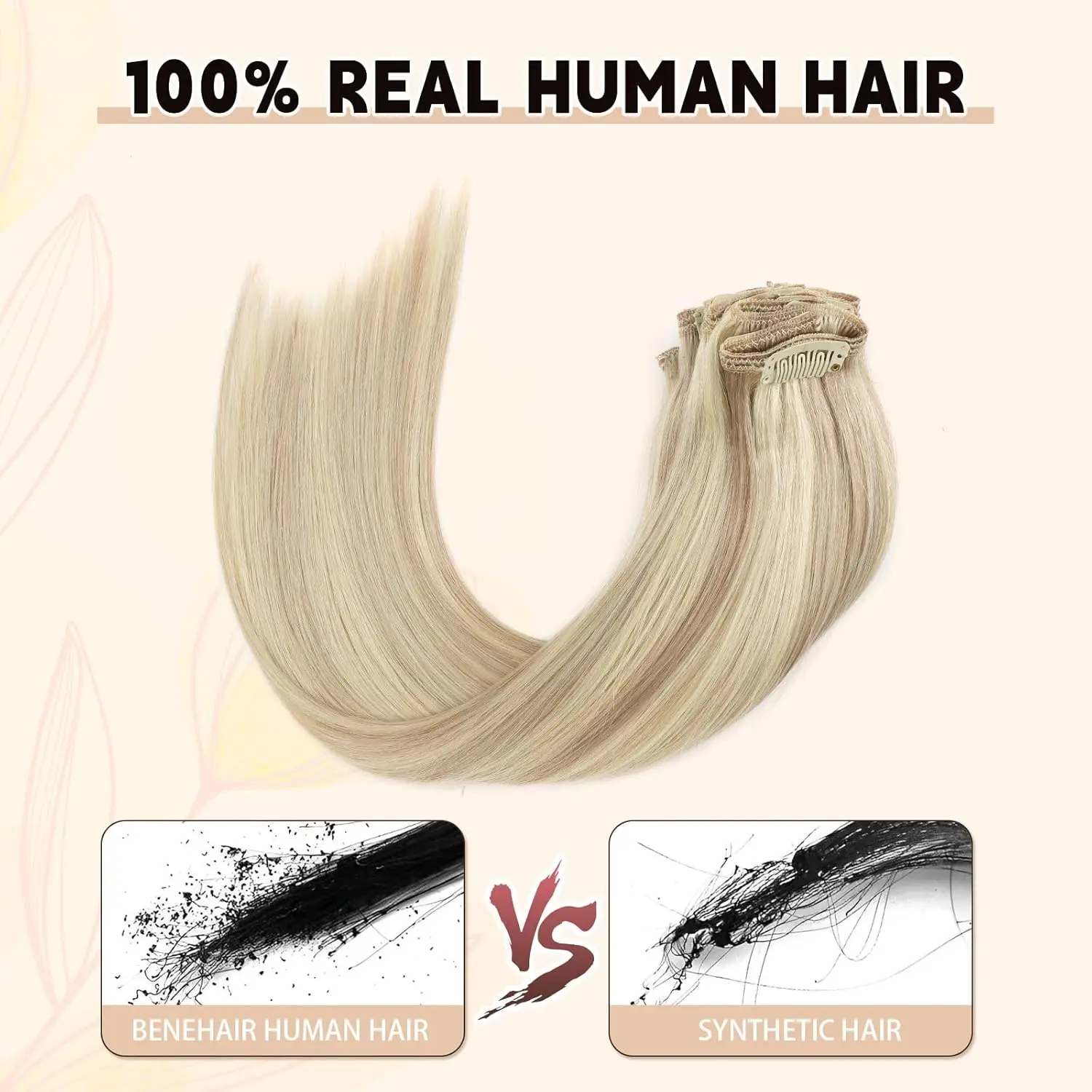 Sixstarhair 100% clip di capelli umani naturali nell'estensione dei capelli 8 pezzi 70 g/pacco 14'16' clip di capelli estensioni dei capelli umani per le donne