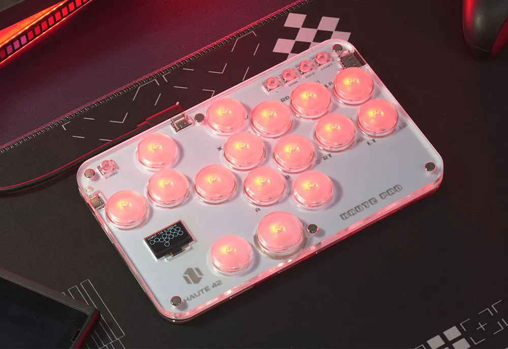 Haute42 Arcade Joystick Hitbox Leverless Controller Fight Sticks For PC / Ps4 /Switch Mini Hitbox Fighting Game Arcade Stick