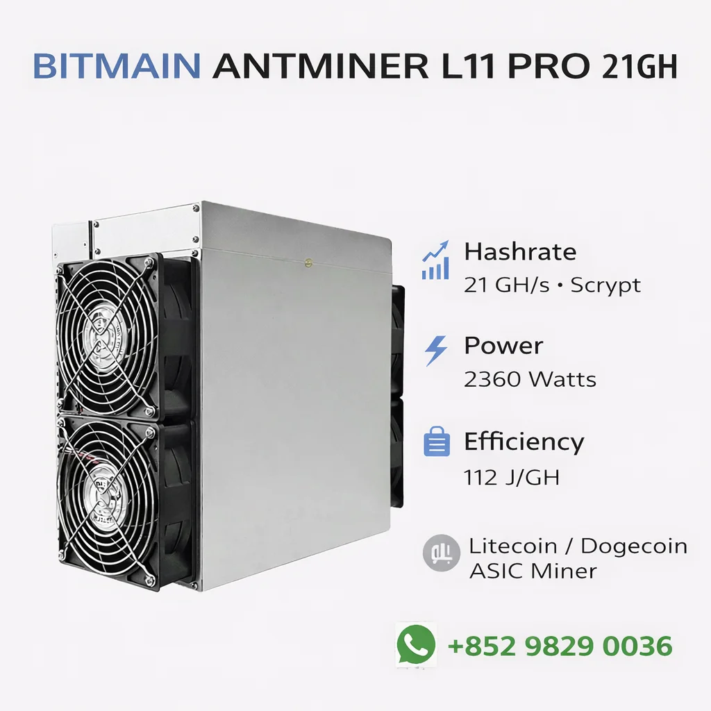 

8YY High Profit Miner | Bitmain Antminer L11 Pro – 21GH/s Scrypt ASIC | 3612W Energy-Optimized DOGE/LTC Miner