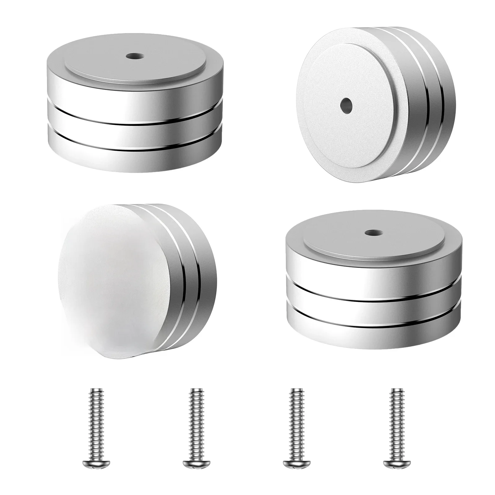 4 szt. aluminiowych nóżek antywibracyjnych HIFI 40x20mm do wzmacniaczy, głośników, gramofonów, DAC, podstawek z wkrętami, w kolorach złotym, srebrnym i czarnym. — zdjęcie produktu 7