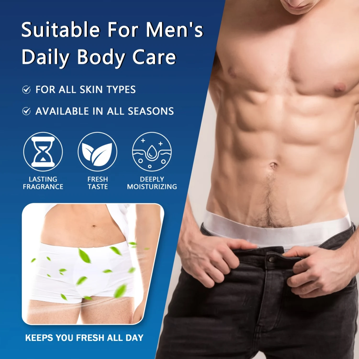 Water Ice Levin Men Private Area Cooling Spray Refreshing Deodorizing Gentle Body Care Spray for Men Daily Use 100g