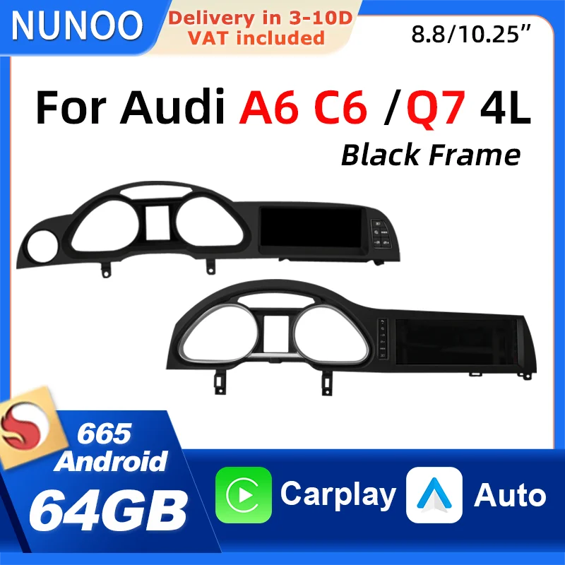 Image of Android Carplay Android Auto für Audi A6 C6 Q7 4L 2005-2015 Smart Car Systems Car Play Stereo Radio Audio Multimedia Navigation