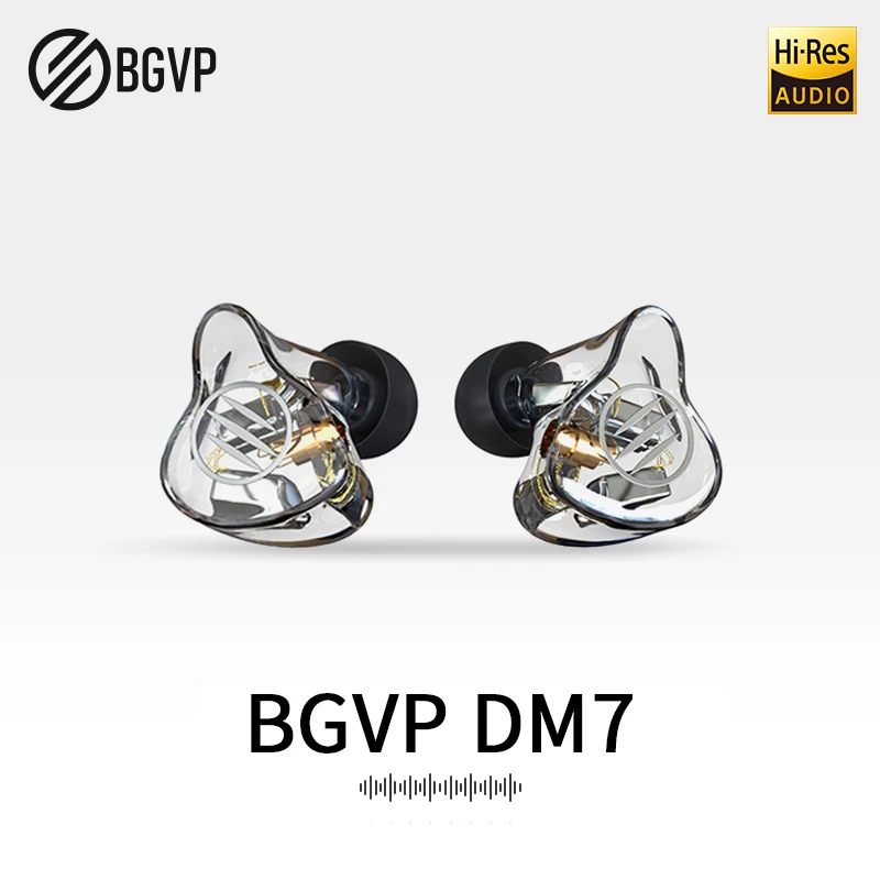 BGVP DM7 6BA Knowles Sonion Drive Unit HiFi Headphone High Resolution Monitor Customizable IEM With MMCX Detachable Cables Bass