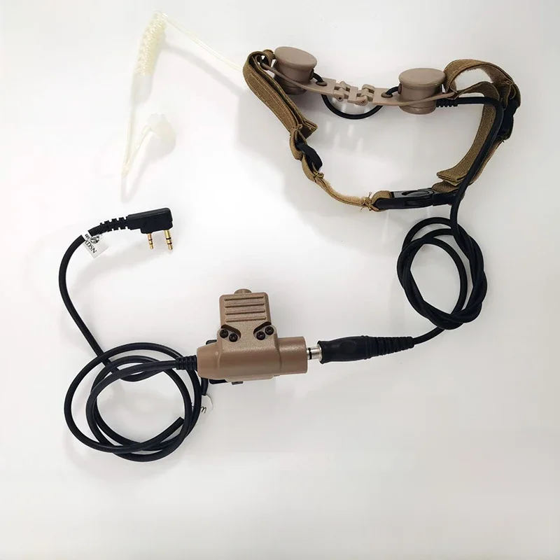 WADSN Tactical Throat Mic Headset Airsoft Hals Kehlkopf Mikrofon Kopfhörer Mit U94 PTT für Kenwood