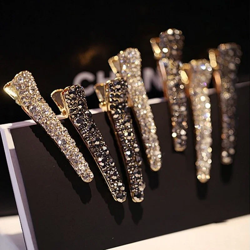 Moda błyszczące kryształowe spinki do włosów spinki do włosów nakrycia głowy dla kobiet dziewczynki Rhinestone spinki do włosów Barrette narzędzia do stylizacji akcesoria do włosów — zdjęcie 2