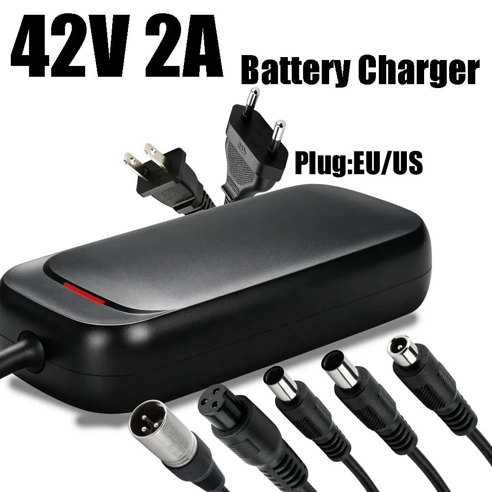 42V 2A 84W Lithium Battery Charger Adapter for 36V 10S Battery Pack Smart CC CV Fast Charging Auto Stop Electric Scooter E Bike