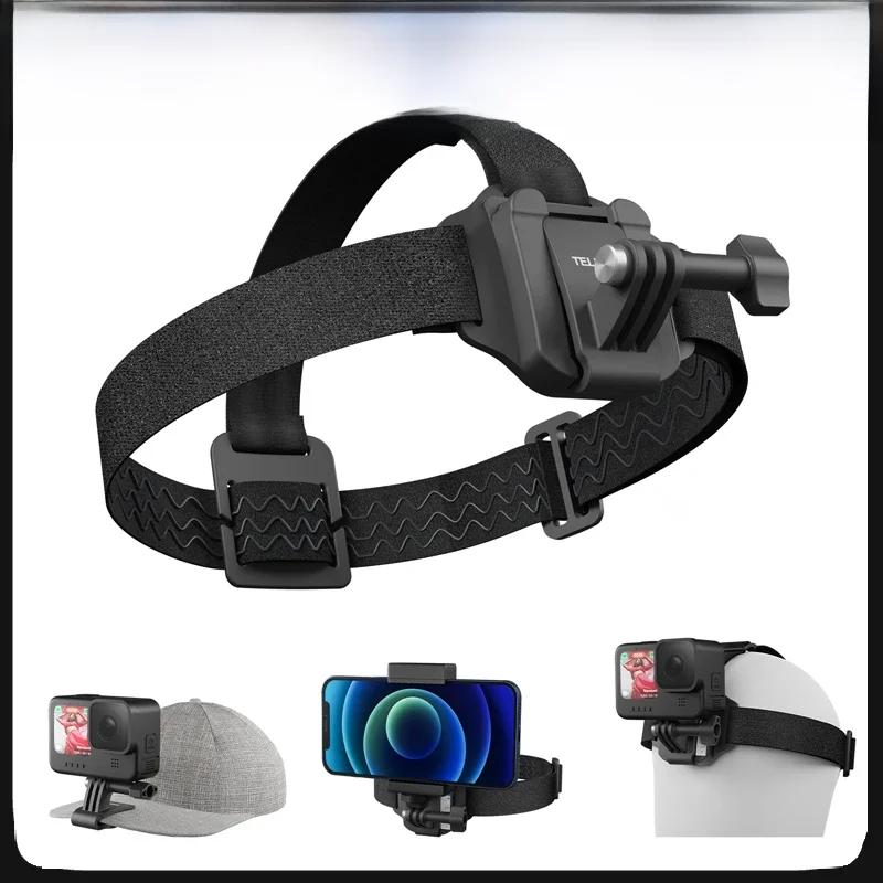 TELESIN-Cabeça Strap Hat Clip para Gopro Hero, Cinto, Acessórios de Montagem, Insta 360, DJI, Ato