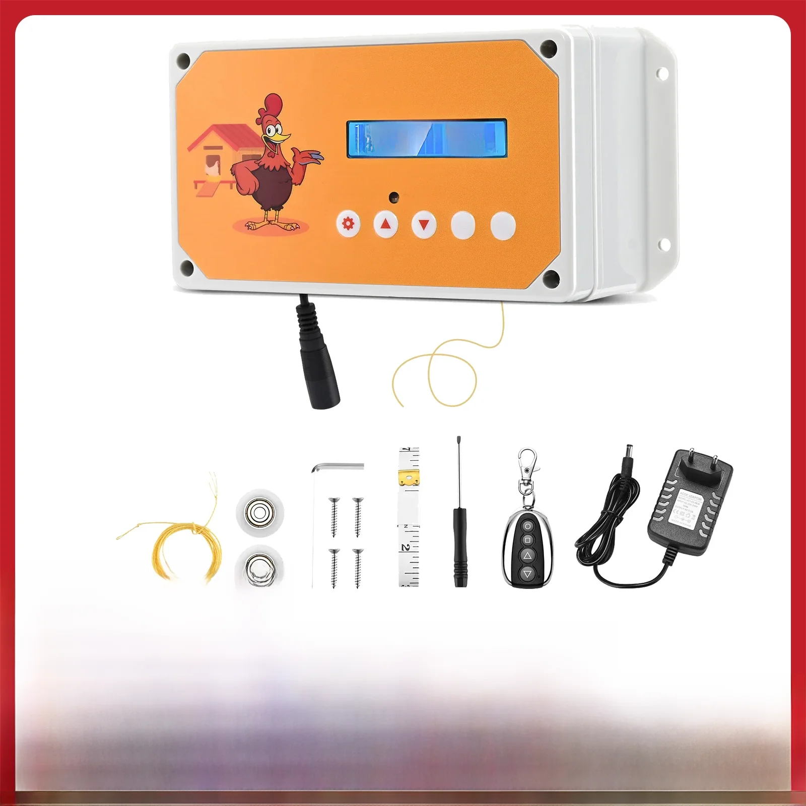 Automatische kippenhokdeur met afstandsbediening en timer, elektrische kippenhokdeurset, geschikt voor tot 3 kg. - afbeelding 2