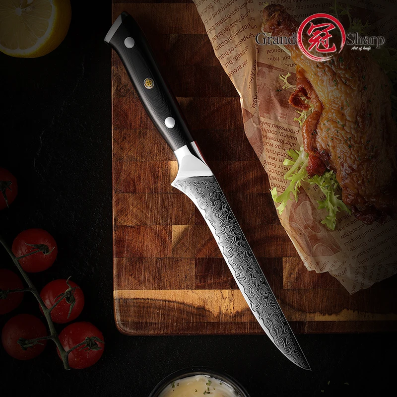 Damascus Boning Knife 5.5 Inch  Japanese Damascus Steel Butcher Knife Chef\'s Kitchen Knives Slicing Filleting Cooking Tools