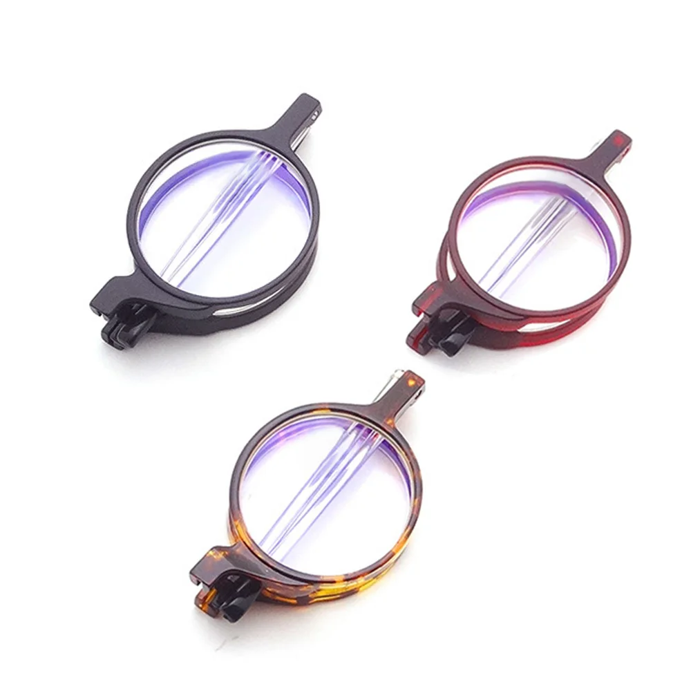 Portable Folding circular square glasses pwoo set