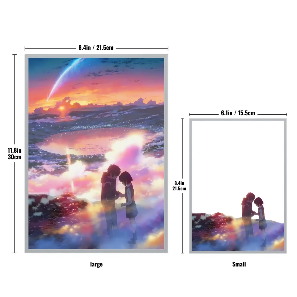 Imagem -06 - Personalizado Led Anime Seu Nome Art Light hd Photo Frame Escurecimento Usb Romântico Mood Night Light Home Decor Dia dos Namorados