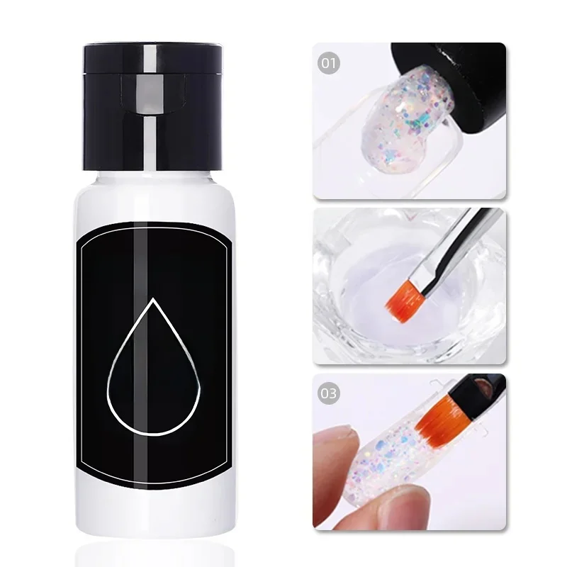 LILYCUTE 20ml Solution antidérapante liquide pour ongles pour Gel acrylique Extension rapide SoakOFF Gel UV vernis à ongles Nail Art manucure outil de conception