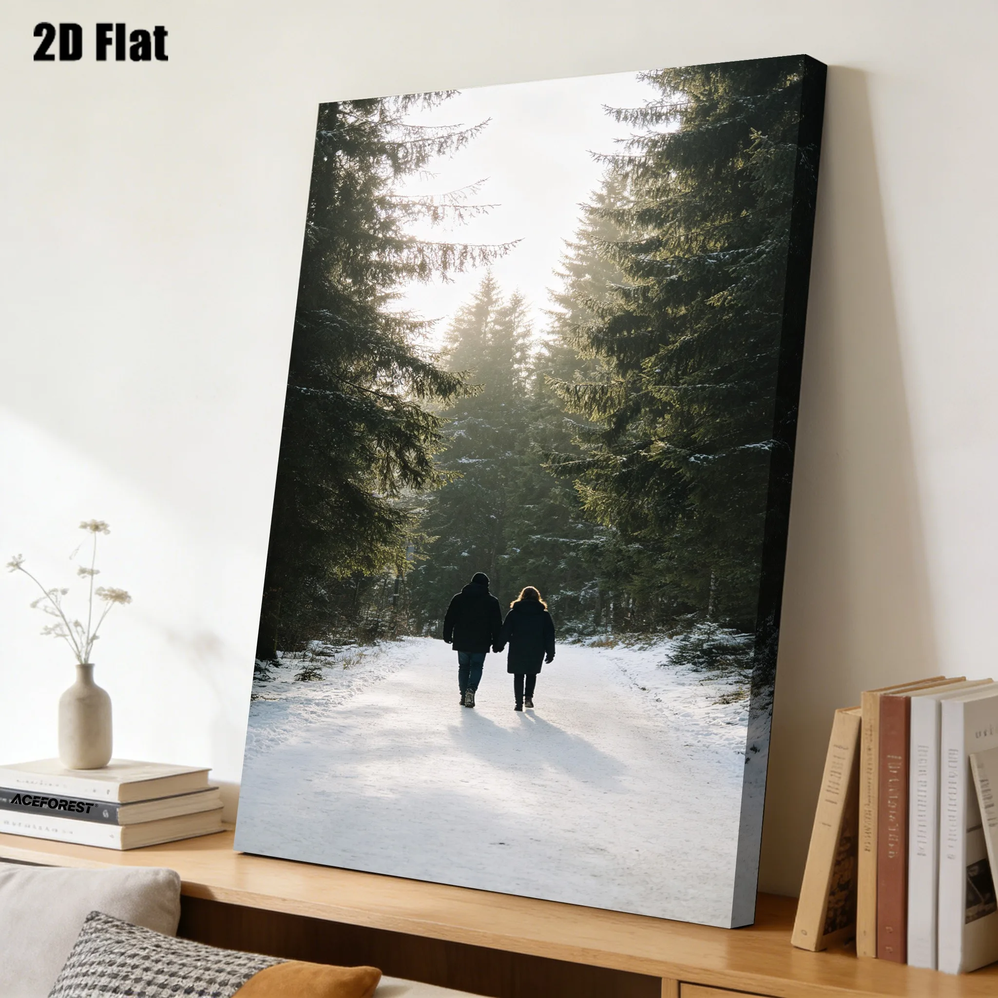 Custom 2D Family Photo Canvas Personalized Portrait Wall Art Upload Your Own Picture Framed or Unframed Home Decor Gift