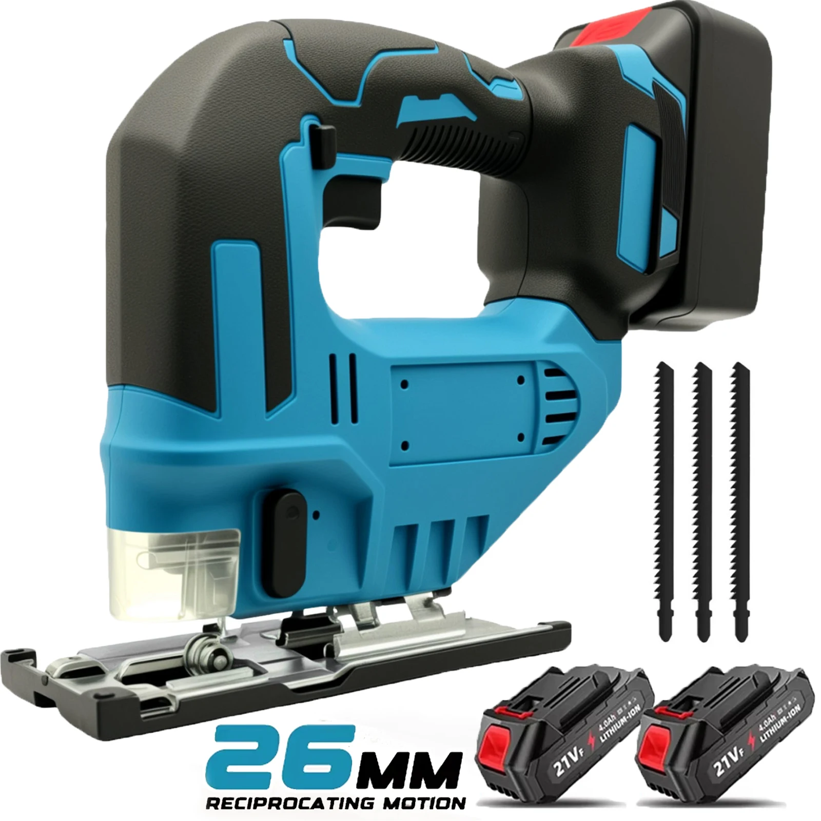 Seghetto alternativo elettrico curvo senza spazzole 3500 giri/min Seghetto portatile senza fili per la lavorazione del legno Utensile elettrico per taglio tubi per batteria Makita 21V