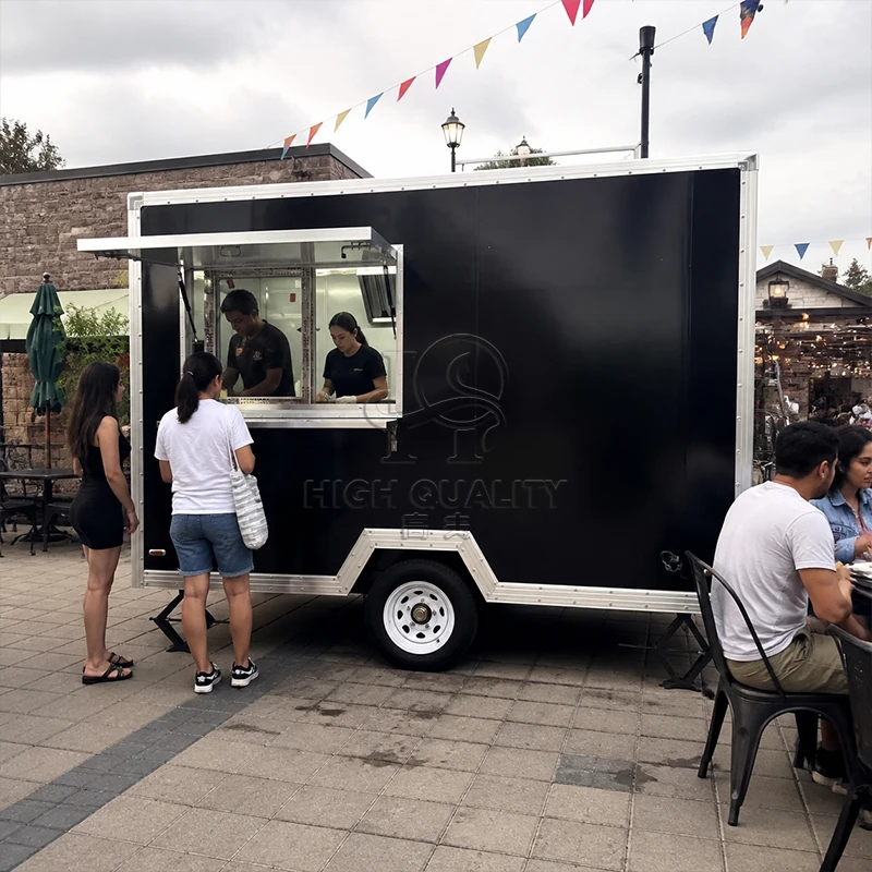 Custom Food Truck Built Mobile Concession Trailer Pizza BBQ Burger Taco Wings Fries Ice Cream Coffee CE Vendor