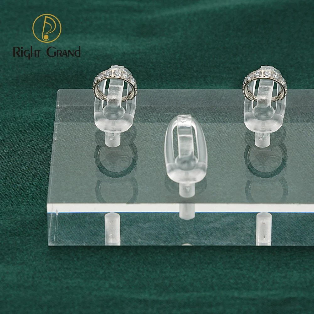 Clear Polished Acrylic Square Rectangle Nose Ring Clicker Hoop Earring Piercing Jewelry Display Holder Stands
