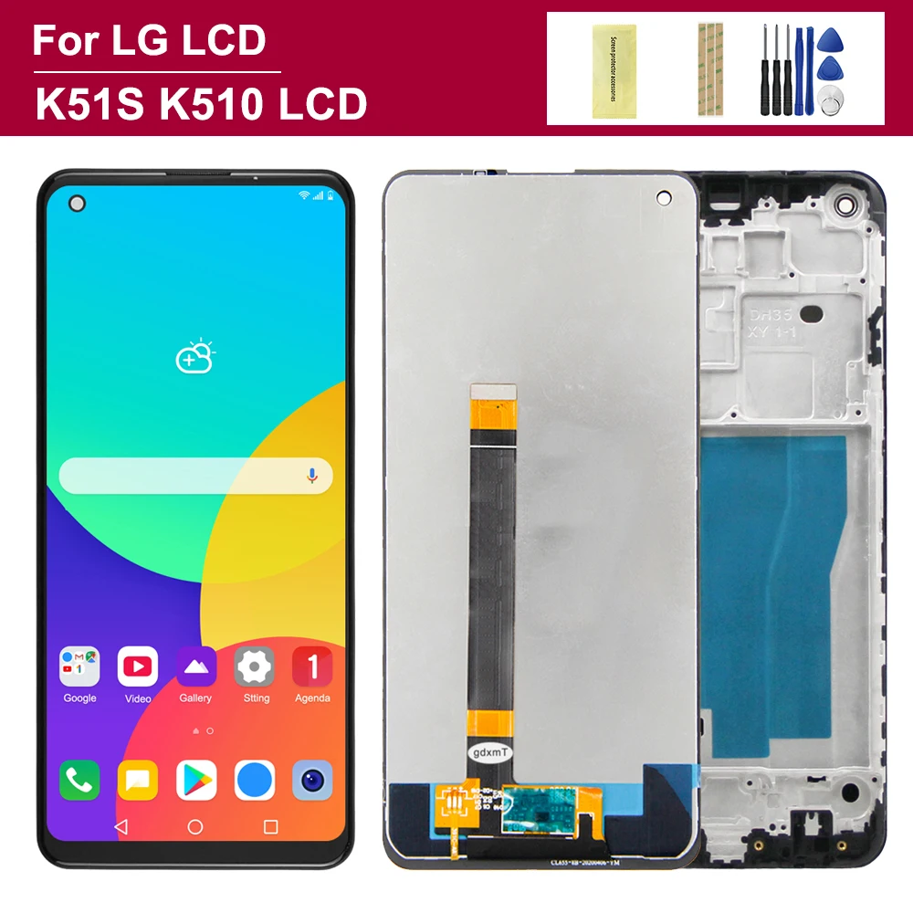 6.55\'\' High Quality For LG K51S Display Touch Screen Assembly Digitizer For LG K51S LCD LMK510EMW, LM-K510 Screen With Frame