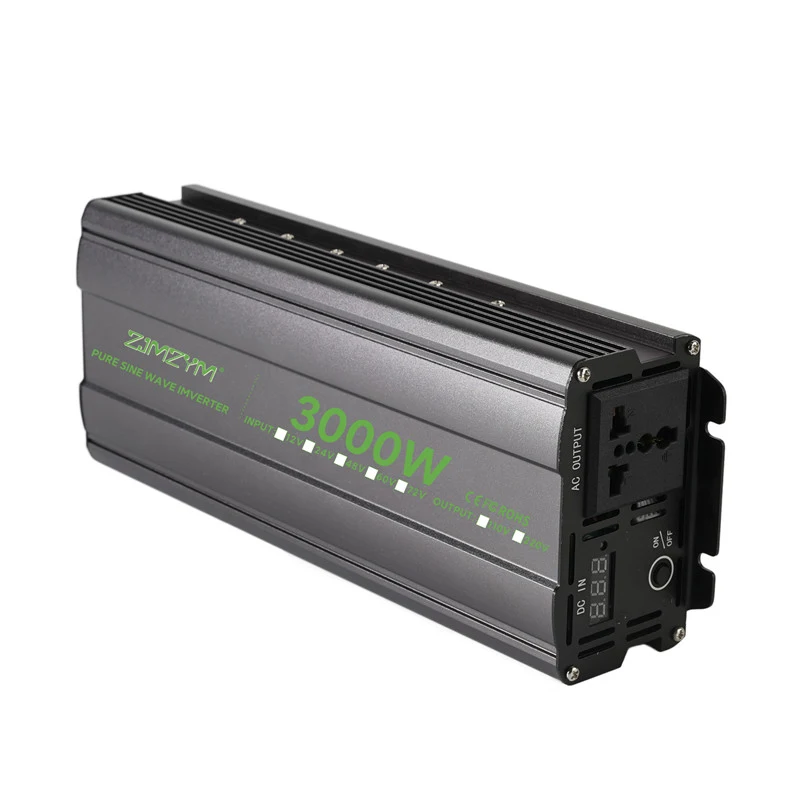 Zuivere Sinus Inverter DC 12V/24V/36V/48V/72V naar AC 220V 50HZ Auto Zonne-energie Converter voor Thuis RV Camping Noodstroomvoorziening 2000W/3000W/4000W/5000W