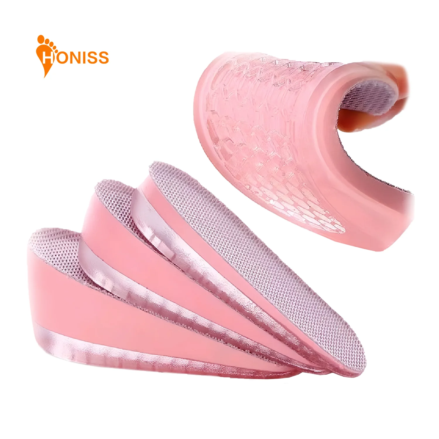 

Increased Heel Pad Grey Pink Men's and Women's Shoe Insoles Invisible High Elastic Anti-pressure Comfortable Increased Insoles