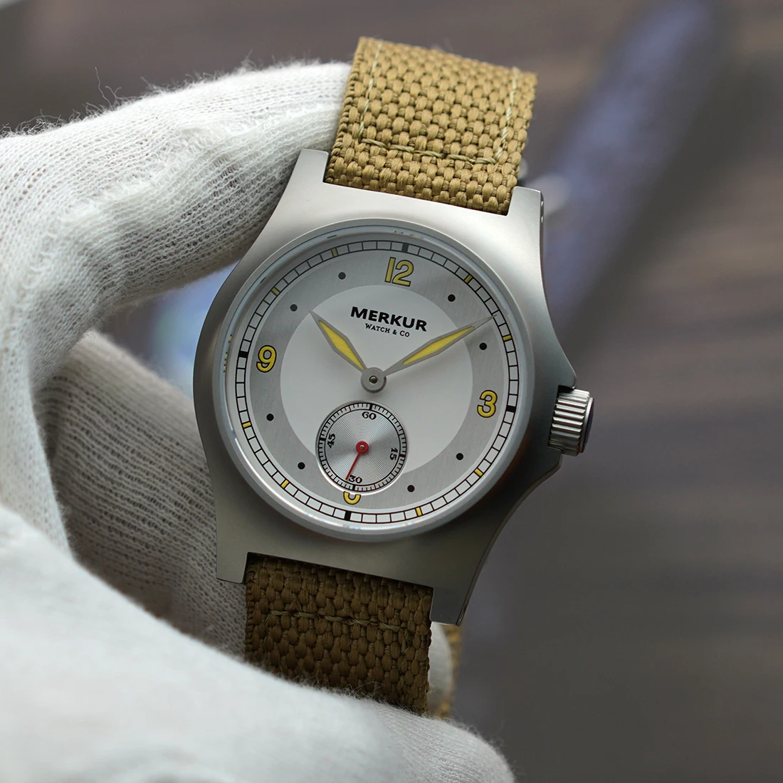 Merkur ساعة كلاسيكية الميدان العسكري البريطاني ساعة رجالي دليل ساعات آلية مضيئة وصمة عار الصلب الياقوت Reloj Hombre