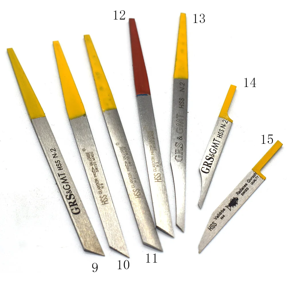 Imagem -05 - Hss Gravação Facas Triângulo Graver Lâminas de Metal Escultura Pneumática Acessórios da Jóia Mais Novo 15 Pcs Profissional