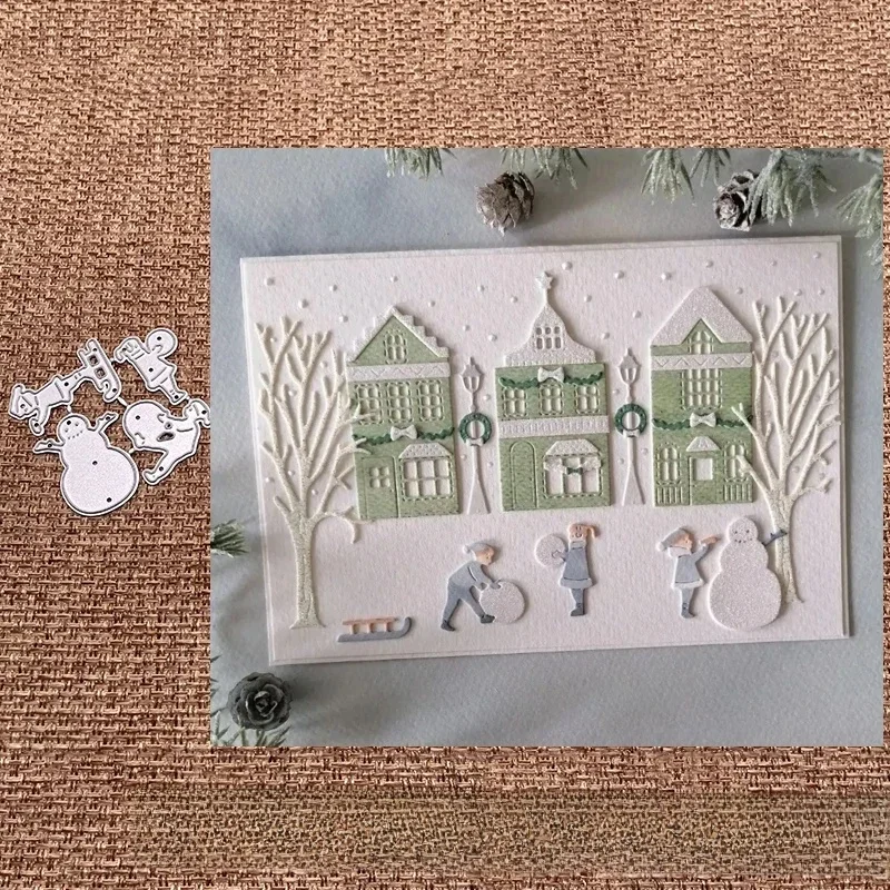 Nouveau Design artisanat pochoir en métal moule matrices de découpe maisons construire des lettres allemandes scrapbook découpes Album papier carte artisanat gaufrage