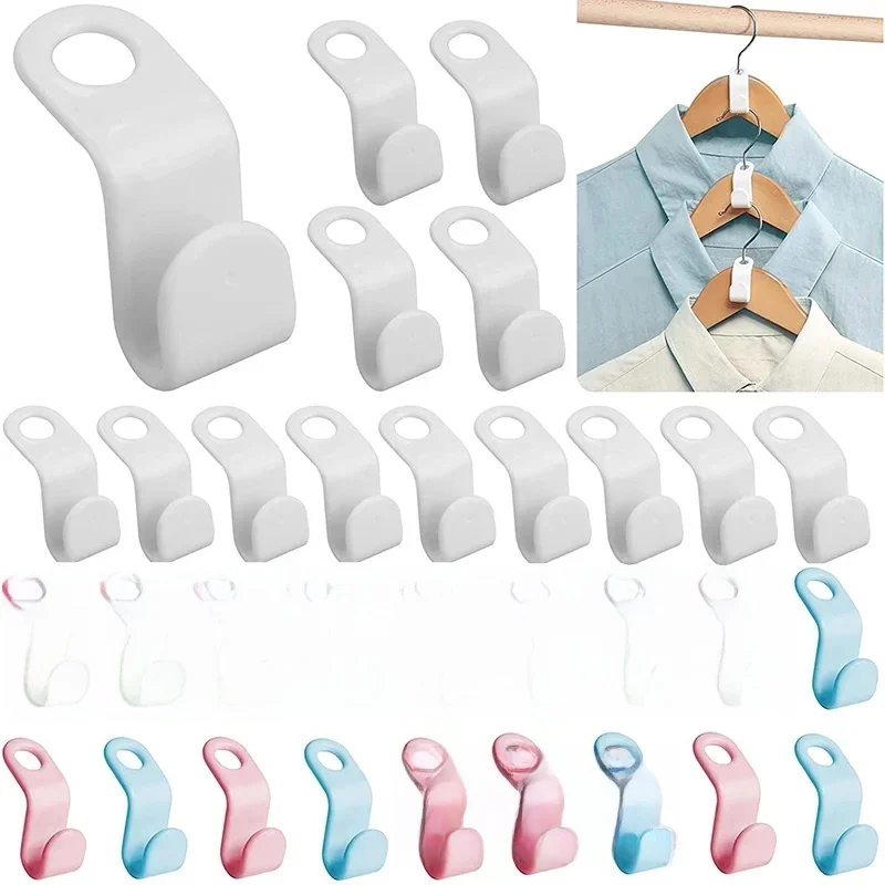 Crochets de cintre pour vêtements, 10/5 pièces, gain de place, connecteur de placard, cintre en cascade, Clips d'extension en plastique, organisateur de manteaux de garde-robe