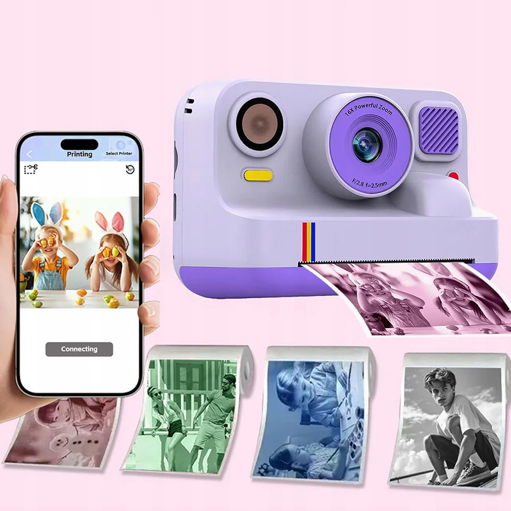 Nueva Cámara Digital para Fotografía, Doble Selfie, Impresión Instantánea, Foto 1080P FHD, Cámara para Niños con Papel de Impresión para Regalos de Cumpleaños