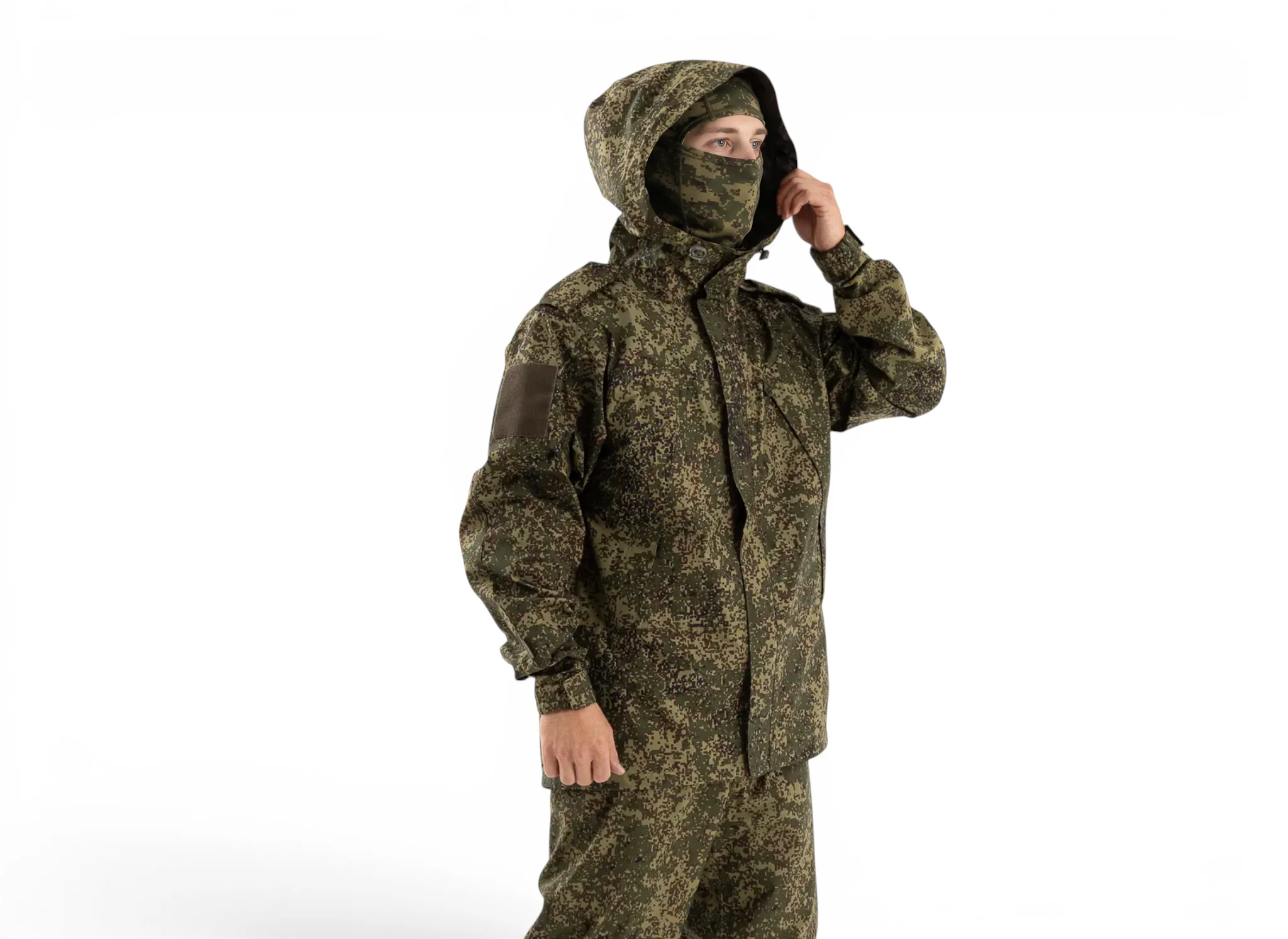 Original Russian VKBO Level 6 Hard Shell Suit EMR Digital Camo, Windproof / Waterproof Jacket & Pants Set for Outdoor Rain