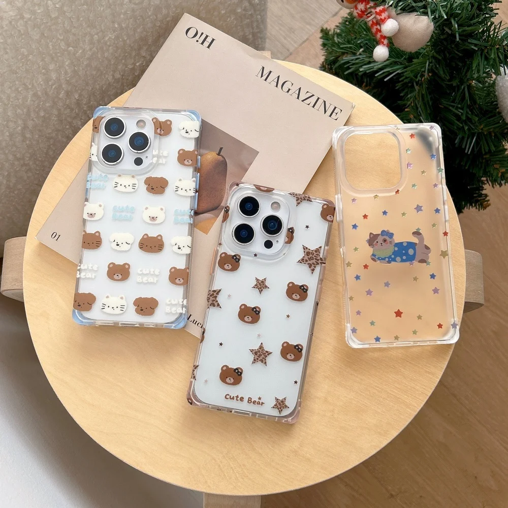 

Square gilt star red panda series mobile phone case, suitable for iPhone 14/15/16/17ProMax, cute new shockproof protective case