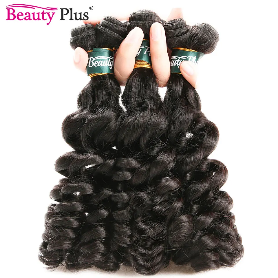 10-32 funmi cabelo humano feixes de cabelo nigéria onda feixes de cabelo humano brasileiro remy tecer cabelo 3/4 pacotes lidar extensões de cabelo